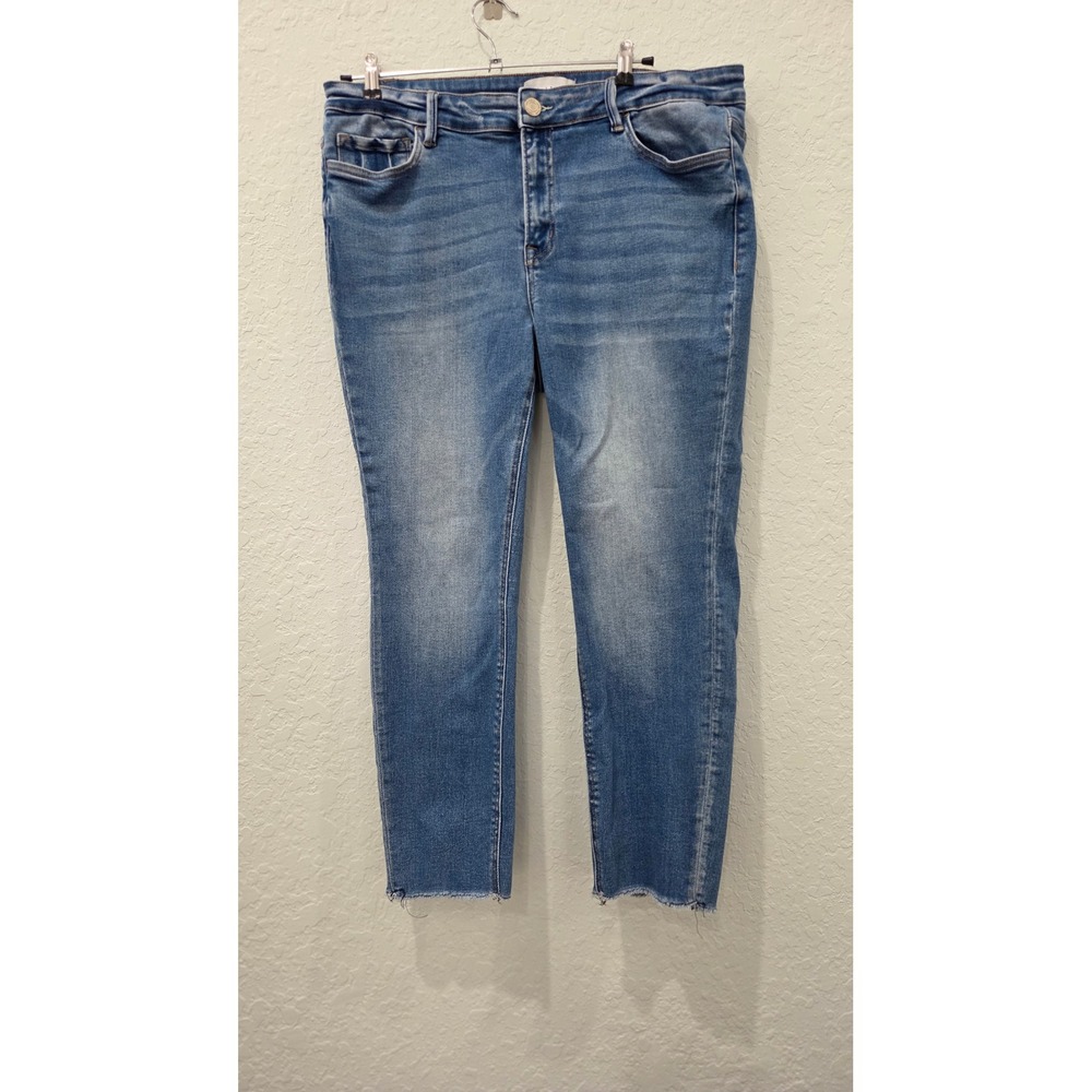 Vervet Los Angeles Medium Wash Raw Hem Skinny Jeans V2159M-P Blue Size 16